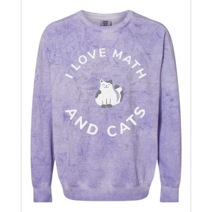 I Love Math And Cats Funny Math Teacher Colorblast Crewneck Sweatshirt