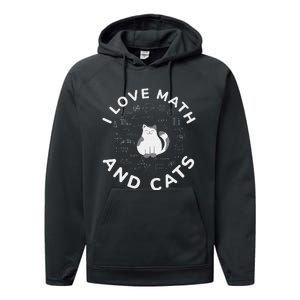 I Love Math And Cats Funny Math Teacher Performance Fleece Hoodie