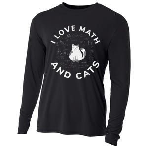 I Love Math And Cats Funny Math Teacher Cooling Performance Long Sleeve Crew