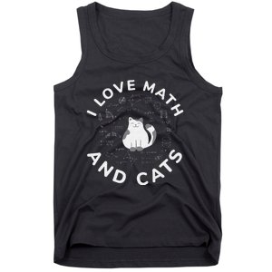 I Love Math And Cats Funny Math Teacher Tank Top