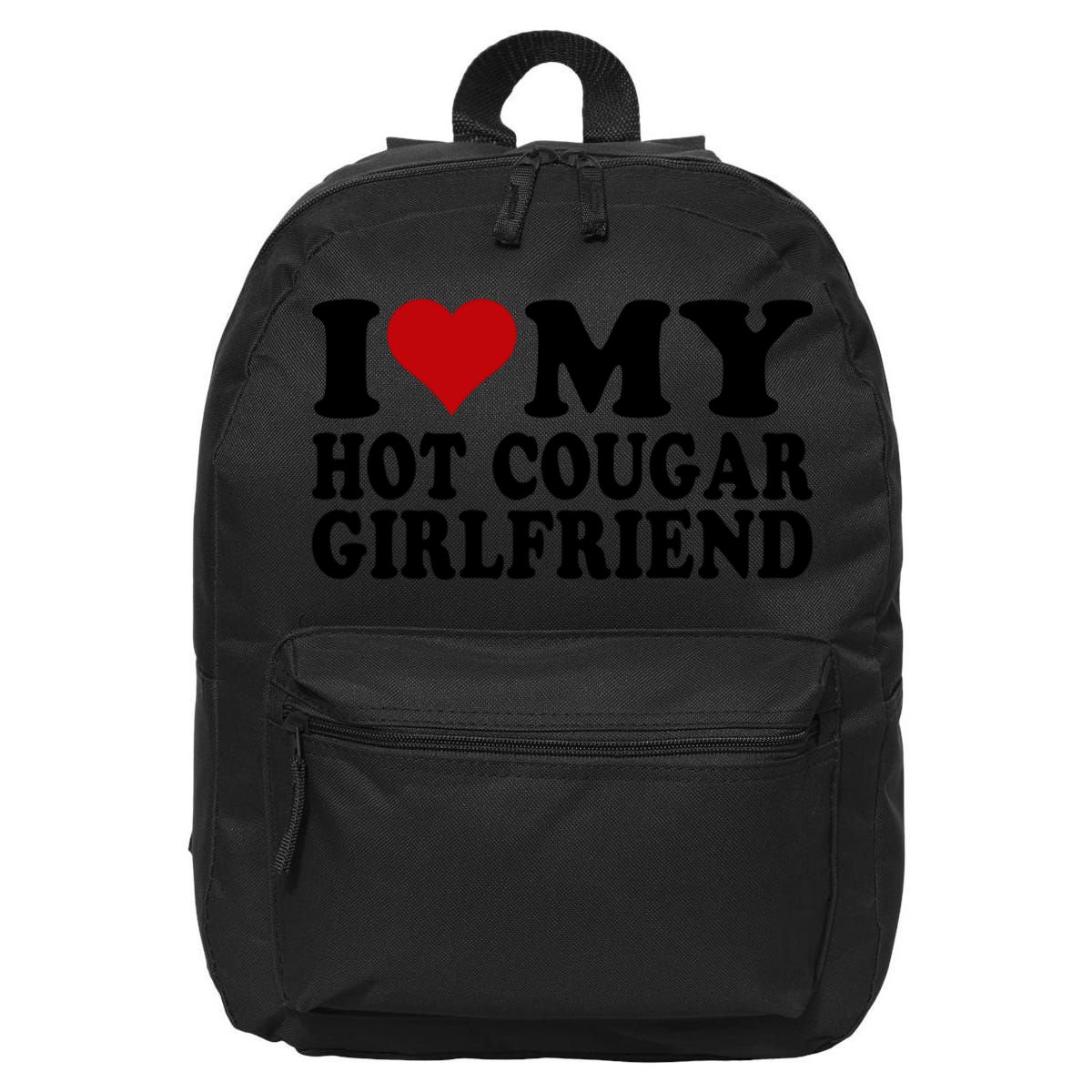 I Love My Hot Cougar Girlfriend I Heart My Cougar Girlfriend 16 in Basic Backpack
