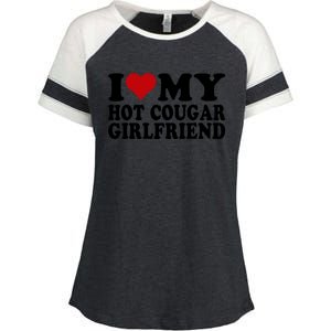 I Love My Hot Cougar Girlfriend I Heart My Cougar Girlfriend Enza Ladies Jersey Colorblock Tee