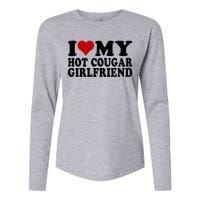 I Love My Hot Cougar Girlfriend I Heart My Cougar Girlfriend Womens Cotton Relaxed Long Sleeve T-Shirt