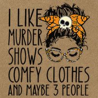 I Like Murder Shows Comfy Clothes 3 People Messy Bun Cotton Canvas Backpack