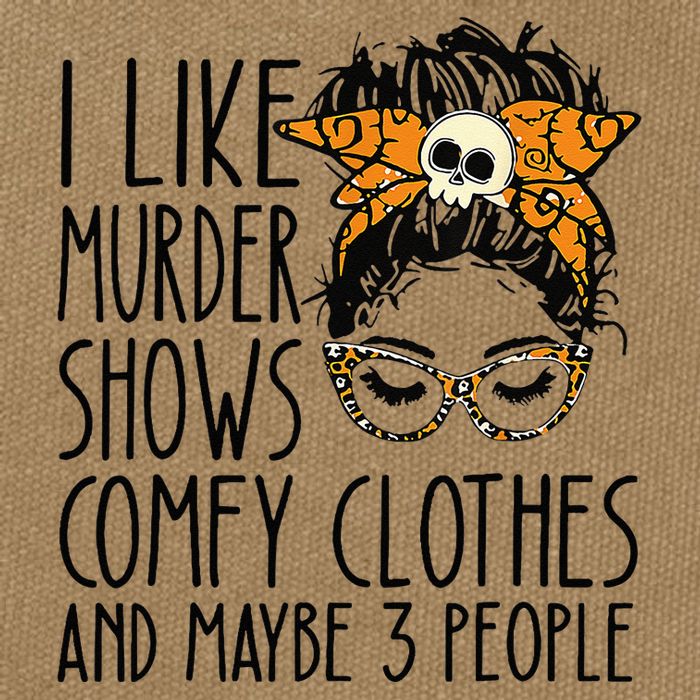 I Like Murder Shows Comfy Clothes 3 People Messy Bun Cotton Canvas Backpack
