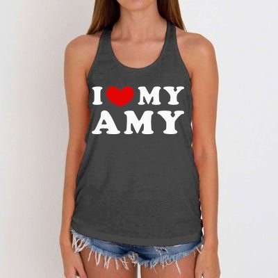 I Love My Amy I Heart My Amy Women's Knotted Racerback Tank