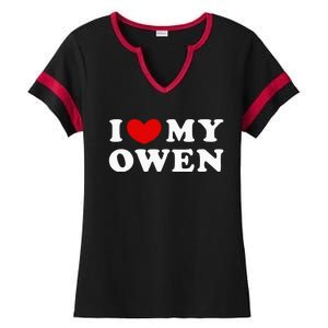 I Love My Owen I Heart My Owen Ladies Halftime Notch Neck Tee