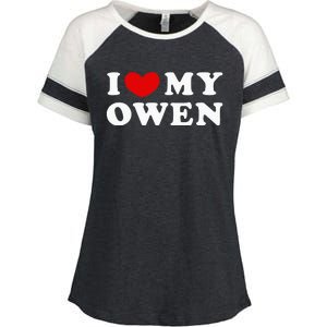 I Love My Owen I Heart My Owen Enza Ladies Jersey Colorblock Tee