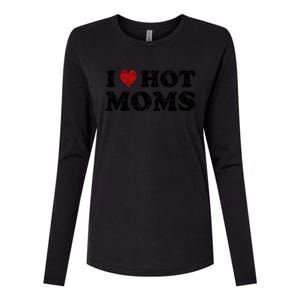 I Love Moms Funny Red Heart Love Moms I Love My Mama Gift Womens Cotton Relaxed Long Sleeve T-Shirt