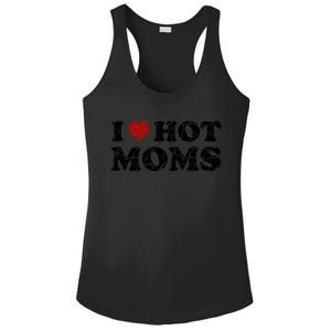 I Love Moms Funny Red Heart Love Moms I Love My Mama Gift Ladies PosiCharge Competitor Racerback Tank