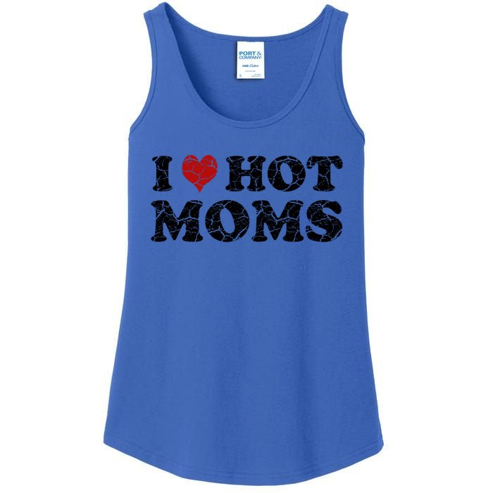 I Love Moms Funny Red Heart Love Moms I Love My Mama Gift Ladies Essential Tank