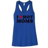 I Love Moms Funny Red Heart Love Moms I Love My Mama Gift Women's Racerback Tank