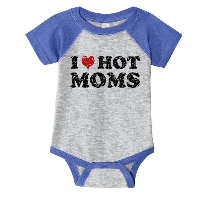 I Love Moms Funny Red Heart Love Moms I Love My Mama Gift Infant Baby Jersey Bodysuit