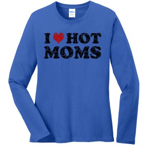 I Love Moms Funny Red Heart Love Moms I Love My Mama Gift Ladies Long Sleeve Shirt