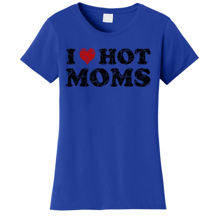 I Love Moms Funny Red Heart Love Moms I Love My Mama Gift Women's T-Shirt