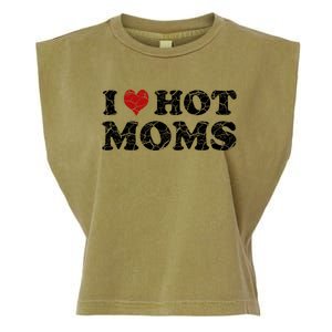 I Love Moms Funny Red Heart Love Moms I Love My Mama Gift Garment-Dyed Women's Muscle Tee