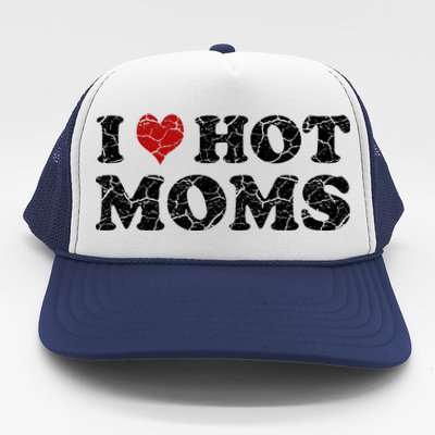 I Love Moms Funny Red Heart Love Moms I Love My Mama Gift Trucker Hat