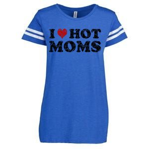 I Love Moms Funny Red Heart Love Moms I Love My Mama Gift Enza Ladies Jersey Football T-Shirt