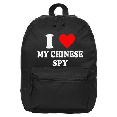 I Love My Chinese Spy Heart China Flag Chinese Spy Meme 16 in Basic Backpack