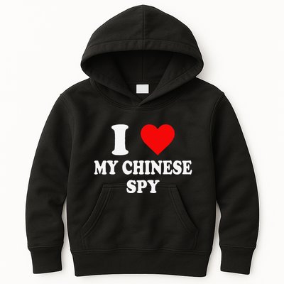 I Love My Chinese Spy Heart China Flag Chinese Spy Meme Kids Hoodie