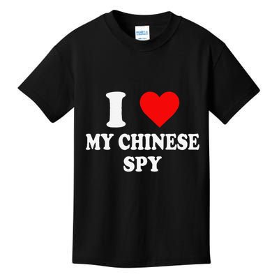 I Love My Chinese Spy Heart China Flag Chinese Spy Meme Kids T-Shirt
