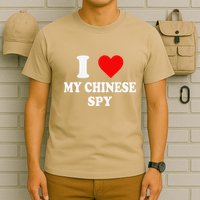 I Love My Chinese Spy Heart China Flag Chinese Spy Meme T-Shirt