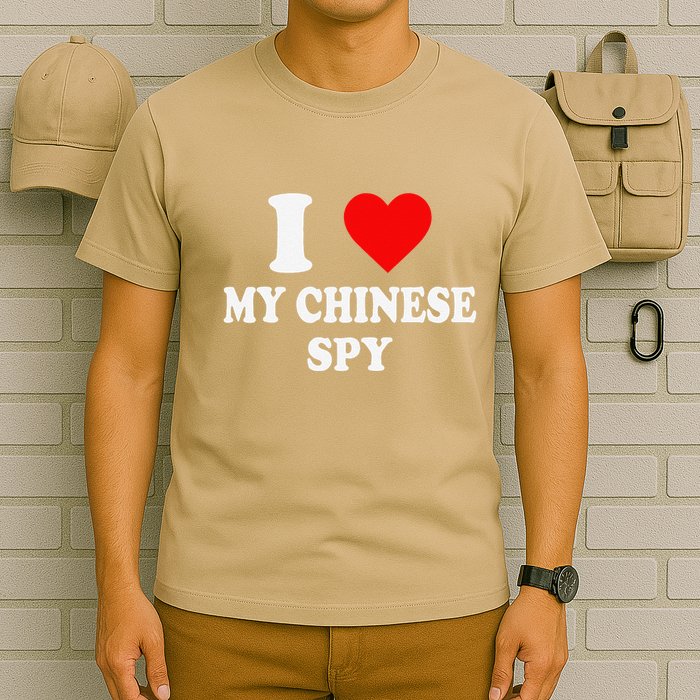 I Love My Chinese Spy Heart China Flag Chinese Spy Meme T-Shirt