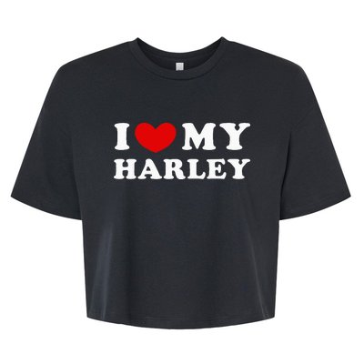 I Love My Harley I Heart My Harley Bella+Canvas Jersey Crop Tee