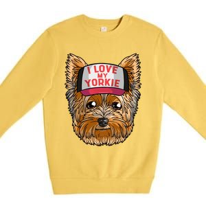 I Love My Yorkie Cute Dog Mom Gift Premium Crewneck Sweatshirt