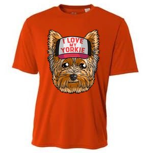 I Love My Yorkie Cute Dog Mom Gift Cooling Performance Crew T-Shirt