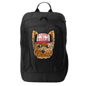 I Love My Yorkie Cute Dog Mom Gift City Backpack