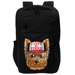 I Love My Yorkie Cute Dog Mom Gift Impact Tech Backpack