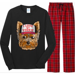 I Love My Yorkie Cute Dog Mom Gift Long Sleeve Pajama Set