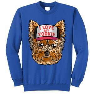 I Love My Yorkie Cute Dog Mom Gift Tall Sweatshirt