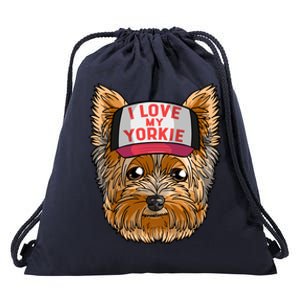 I Love My Yorkie Cute Dog Mom Gift Drawstring Bag