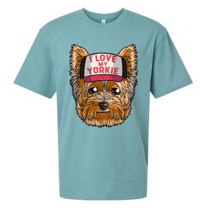 I Love My Yorkie Cute Dog Mom Gift Sueded Cloud Jersey T-Shirt