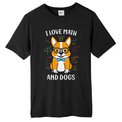 I Love Math And Dogs funny math teacher Tall Fusion ChromaSoft Performance T-Shirt