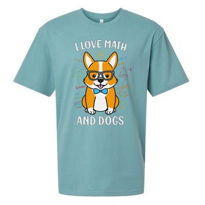 I Love Math And Dogs funny math teacher Sueded Cloud Jersey T-Shirt