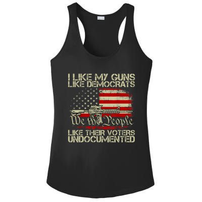 I Like My Guns Like Democrats Like Their Voters Undocumented Ladies PosiCharge Competitor Racerback Tank