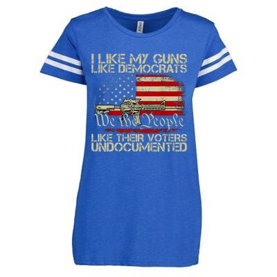 I Like My Guns Like Democrats Like Their Voters Undocumented Enza Ladies Jersey Football T-Shirt