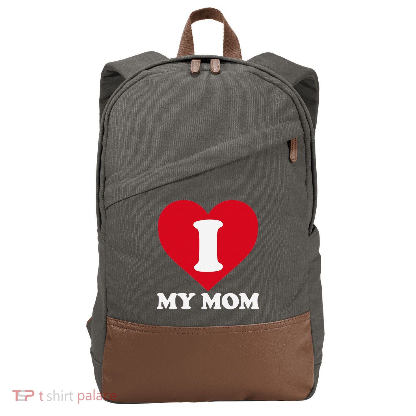 I love my Mom A gift for to show our super heroine our love Cotton Canvas Backpack
