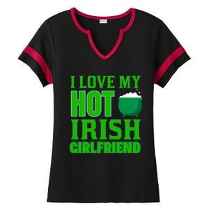 I Love My Hot Irish Girlfriend Ladies Halftime Notch Neck Tee