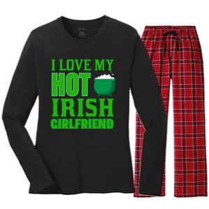 I Love My Hot Irish Girlfriend Women's Long Sleeve Flannel Pajama Set 