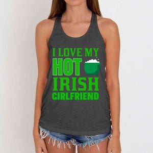 I Love My Hot Irish Girlfriend Women's Knotted Racerback Tank