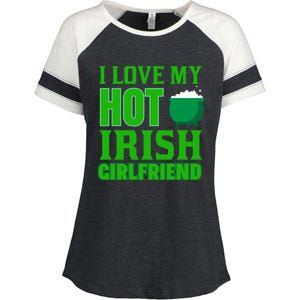 I Love My Hot Irish Girlfriend Enza Ladies Jersey Colorblock Tee