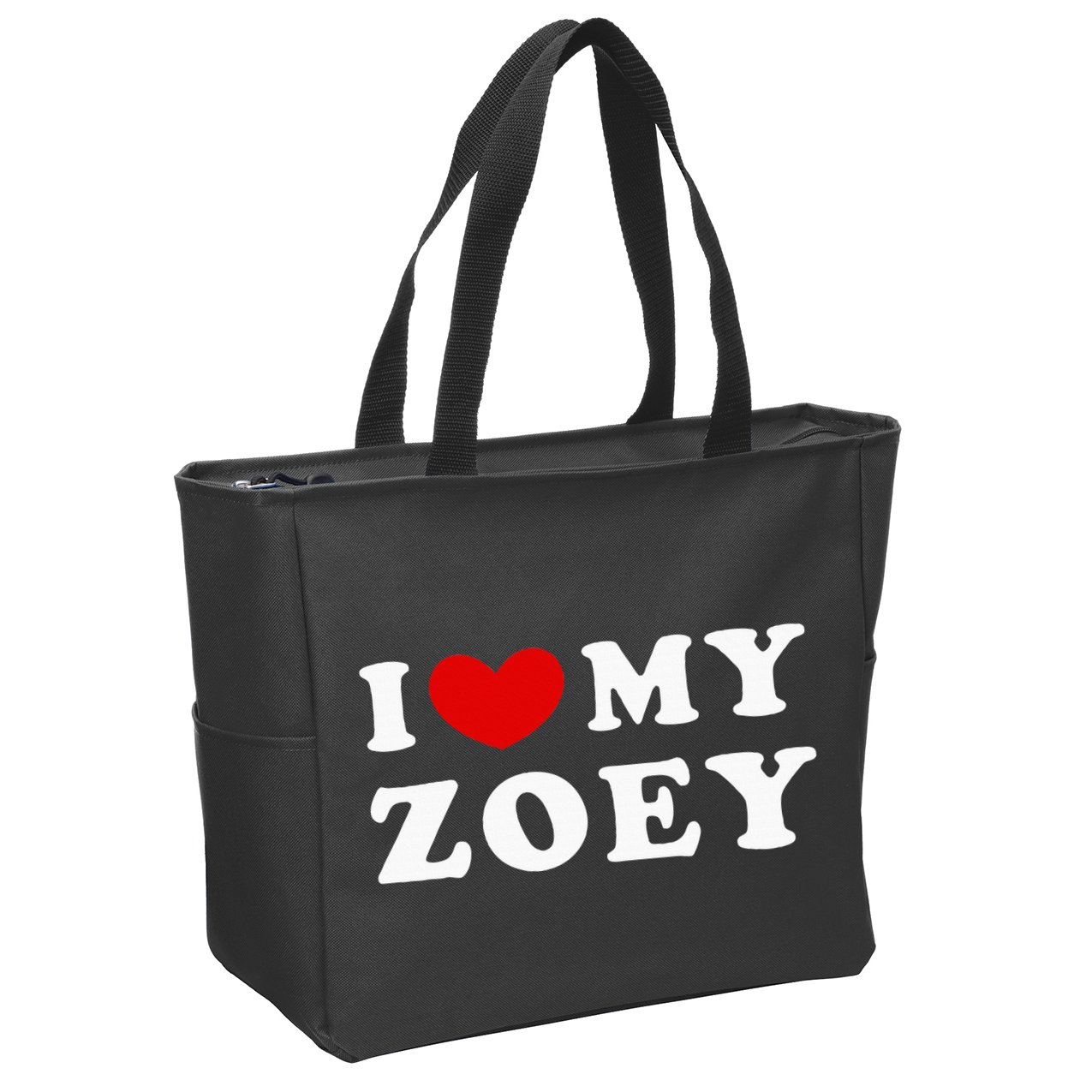 I Love My Zoey Zip Tote Bag