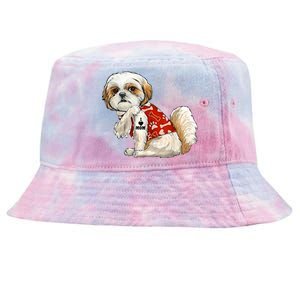 I Love Mom Tattoo Shih Tzu Mom Funny Mother's Day Gift Tie-Dyed Bucket Hat