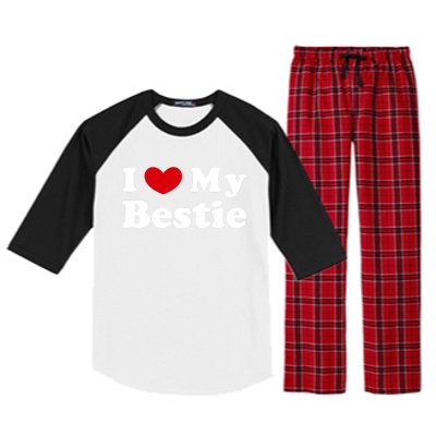 I Love My Bestie I Heart My Bestie Cool Gift Raglan Sleeve Pajama Set