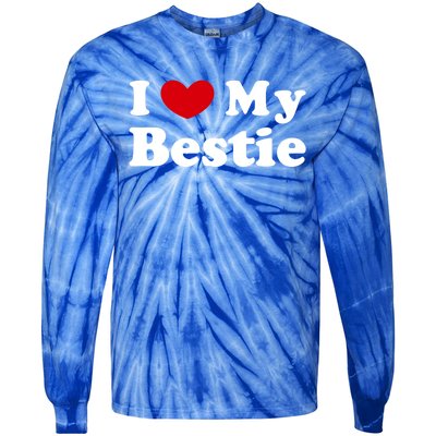 I Love My Bestie I Heart My Bestie Cool Gift Tie-Dye Long Sleeve Shirt