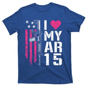 I Love My Ar15 Meaningful Gift Pink Armeaningful Gift15 Rifle Owner Usa Flag Gif T-Shirt